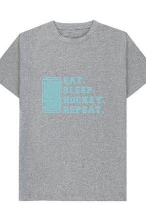 Eat Sleep Hockey Repeat Quote Cut Out T-Shirt