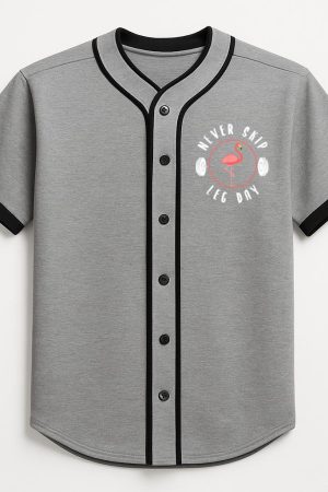 Never Skip Leg Day Flamingo Baseball Jersey