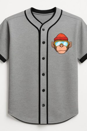 Ski Monkey Goggles Gorilla Skiing Mountain Baseball Jersey