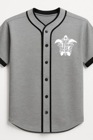 Skip a Straw Save A Sea Turtle Save Turtles Earth Day Gift Baseball Jersey