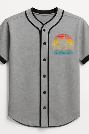 Skip a Straw Save a Turtle Vintage Retro Save a Turtle Baseball Jersey