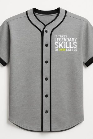 Swim Legendary Swimming Skills Baseball Jersey