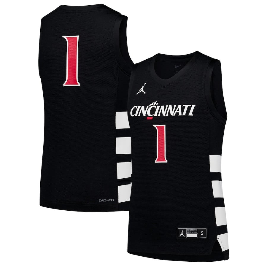 #1 Cincinnati Bearcats Basketball Jersey - Black Neasalamis