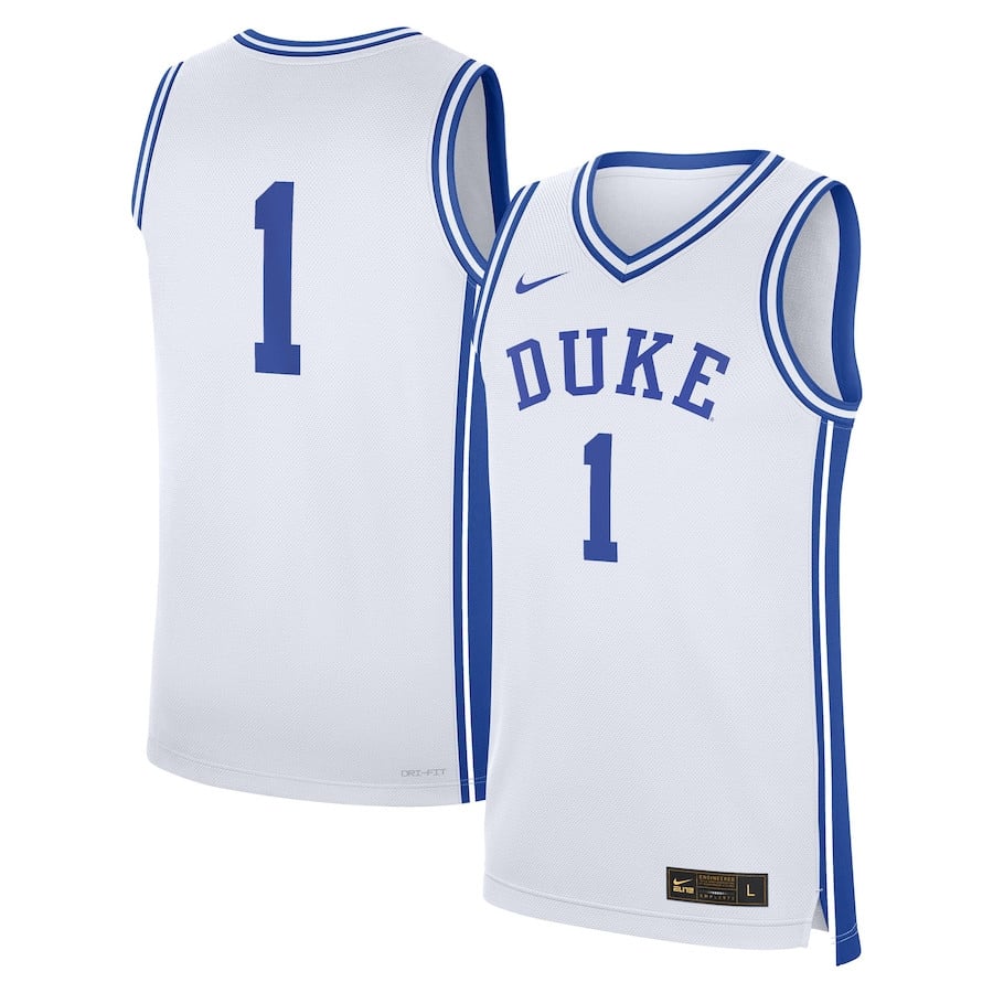 #1 Duke Blue Devils Home Jersey - White Neasalamis