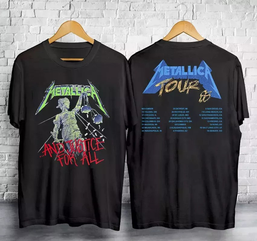1988 Metallica And Justice For All Tour T-Shirt Neasalamis.com