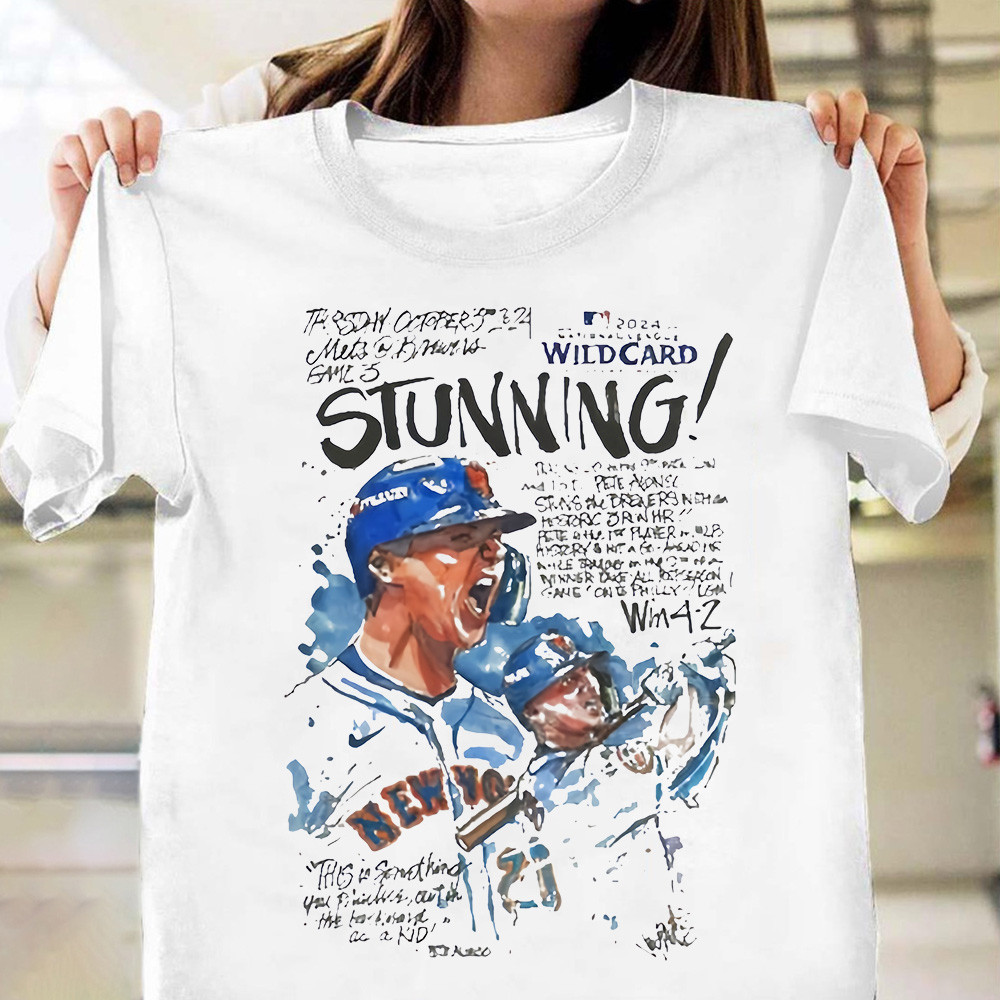 2024 MLB National League Wild Card New York Mets Shirt Game 3 Stunning Win 4 2 T-Shirt Neasalamis.com