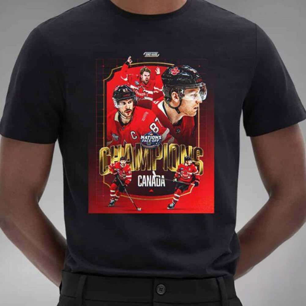 2025 4 Nations Face Off Champions Team Canada National Hockey League T-Shirt Neasalamis.com