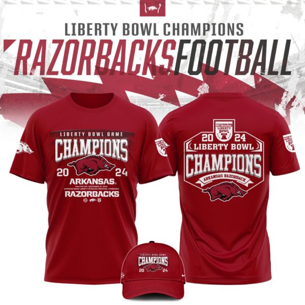 2025 Arkansas Razorback Liberty Bowl Champions T-Shirt Best Gifts For Hockey Lovers Neasalamis.com
