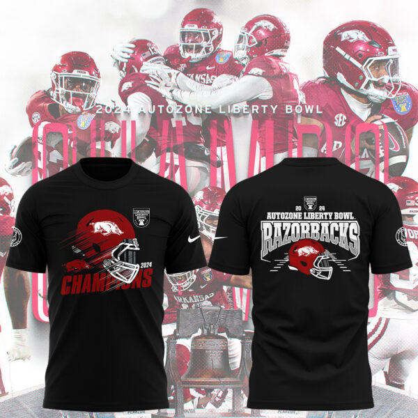2025 Arkansas Razorbacks Shirt Arkansas Razorback Liberty Bowl Champions T-Shirt Birthday Gifts For Hockey Fans Neasalamis.com