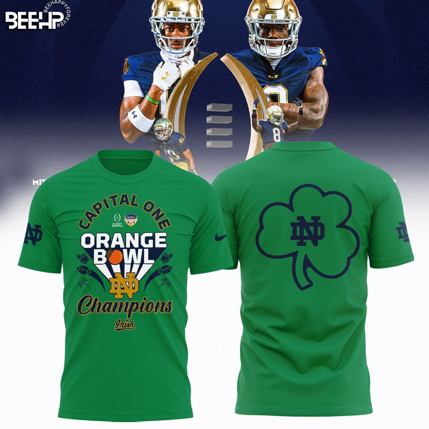 2025 Capital One Orange Bowl Champions Notre Dame T-Shirt Football Related Gifts Neasalamis.com