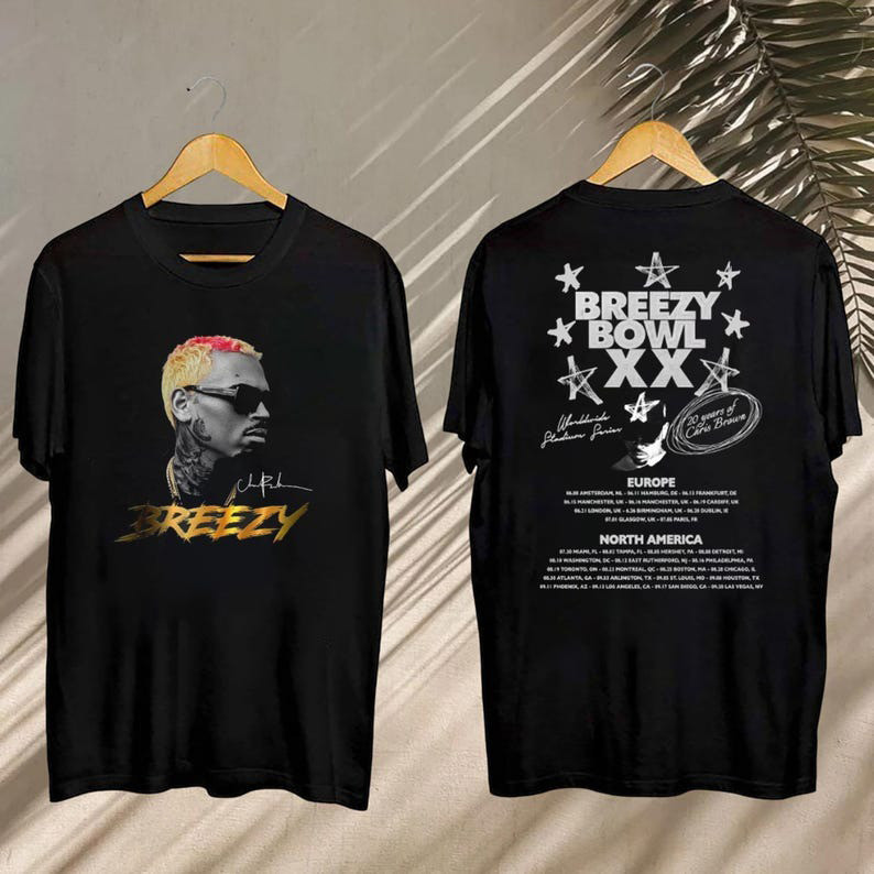 2025 Chris Brown Tour Breezy Bowl XX T-Shirt Neasalamis.com