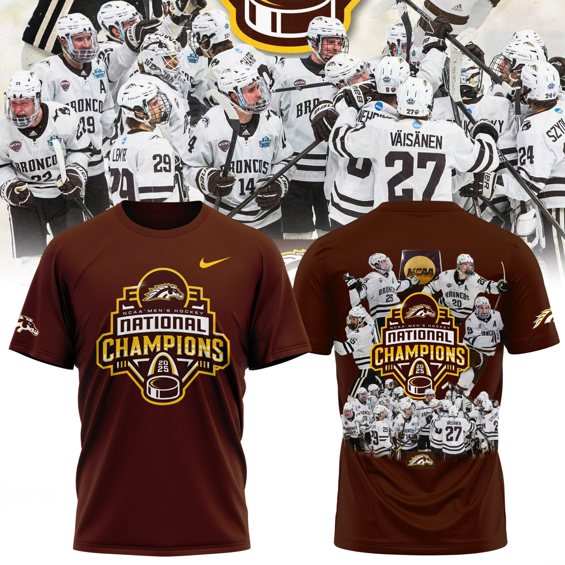 2025 NCAA Division Men's Ice Hockey Championship Champion Shirt Best Gifts For Hockey Lovers Neasalamis.com