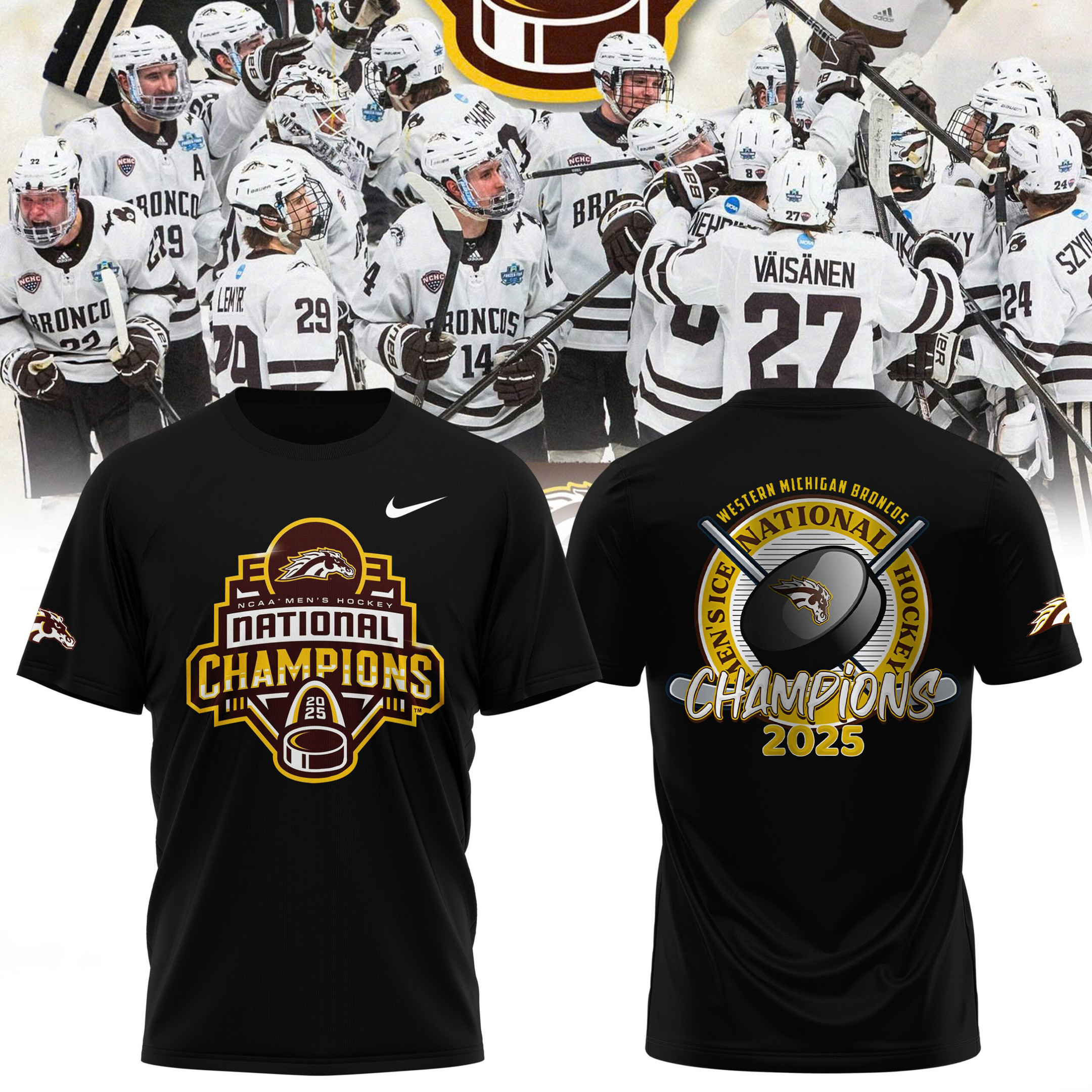 2025 NCAA Division Men's Ice Hockey Championship Champion T-Shirt For NHL Fans Neasalamis.com