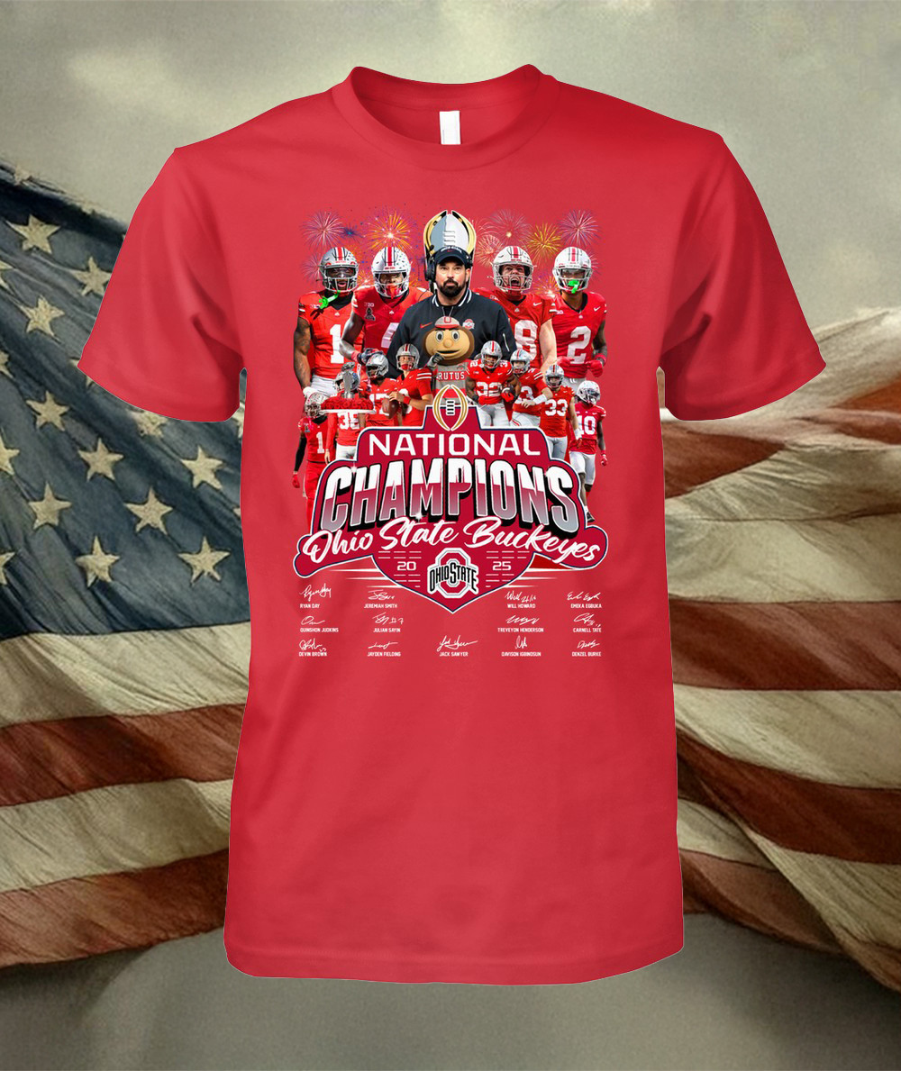 2025 Ohio State Buckeyes Football T-Shirt Unique Gifts For Football Fans Neasalamis.com