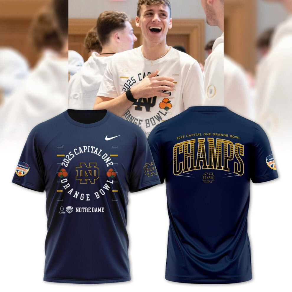 2025 Orange Bowl Champions Notre Dame Fighting Irish Football T-Shirt Good Gifts For Basketball Lovers Neasalamis.com