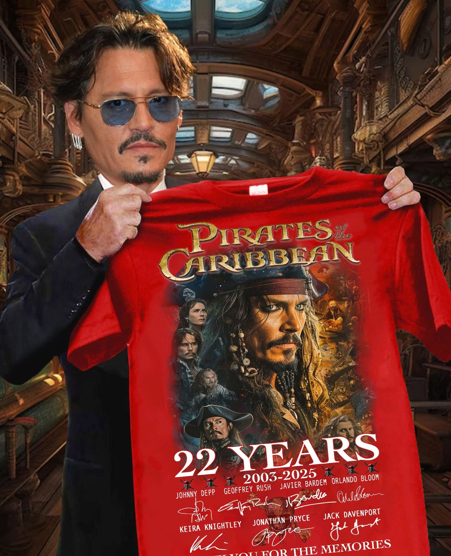 22 Years 2003-2025 Pirate Caribbean Thank You For The Memories T-Shirt For Movie Lovers Neasalamis.com