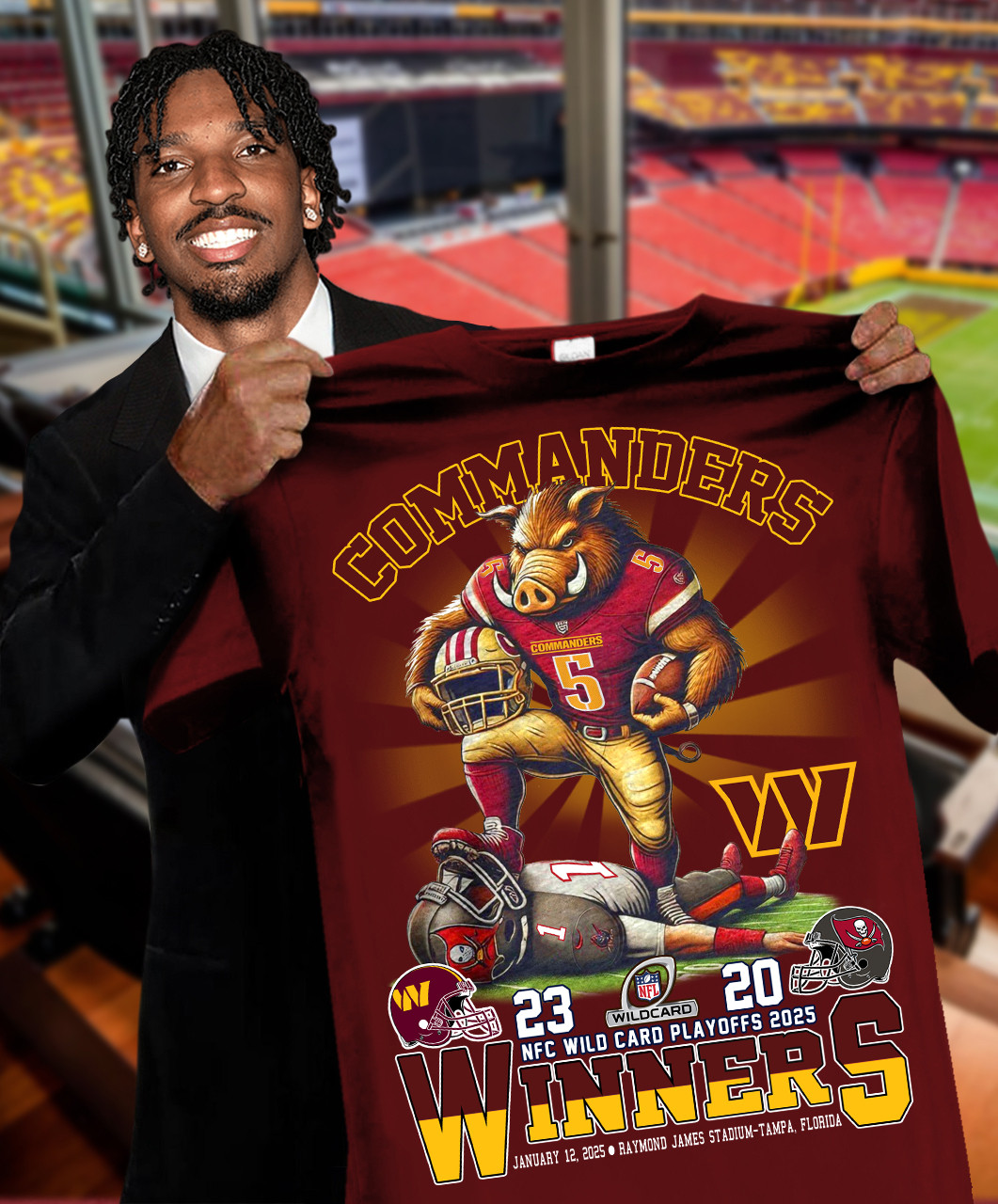23 20 NFC Wild Card Playoffs 2025 Winners Commanders T-Shirt Football Neasalamis.com