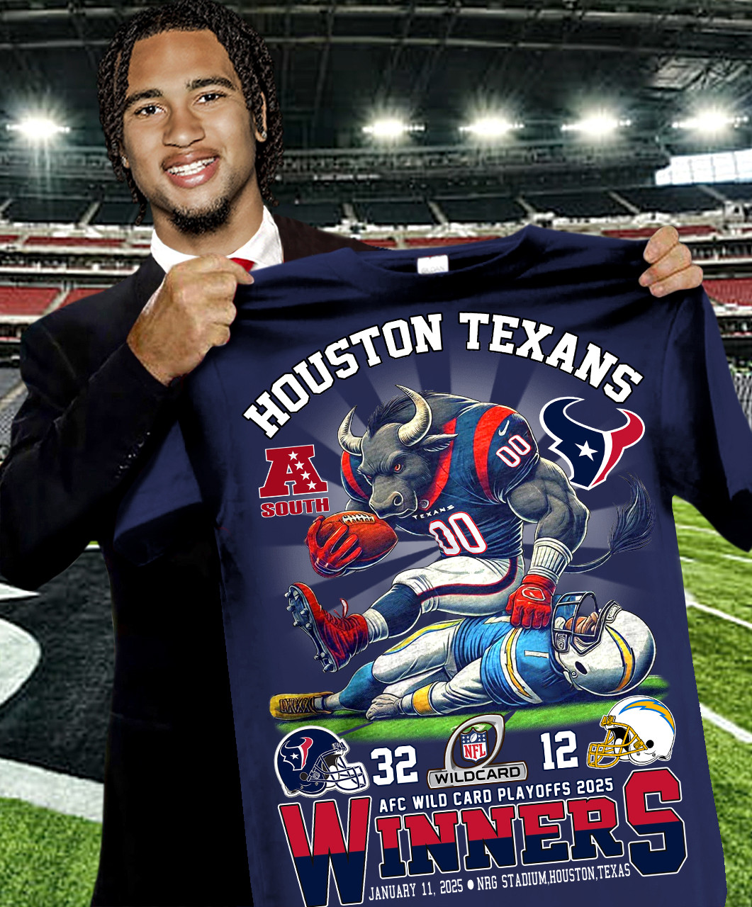 32 12 AFC Wild Card Playoffs 2025 Winners Houston Texans T-Shirt Football Gifts Neasalamis.com