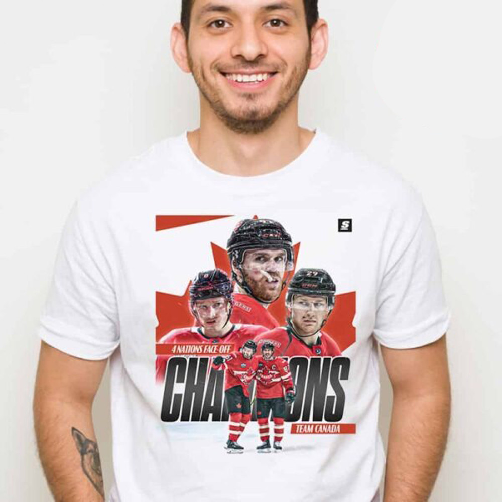 4 Nations Face Off Champions 2025 Team Canada National Hockey League T-Shirt Fans Gift Ideas Neasalamis.com