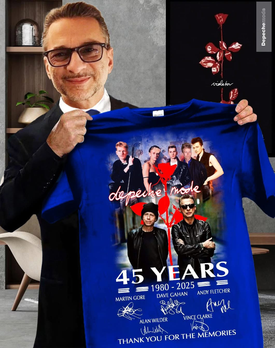 45 Years 1980-2025 Depeche Mode Thank You For The Memories Shirt Electronic Band Neasalamis.com