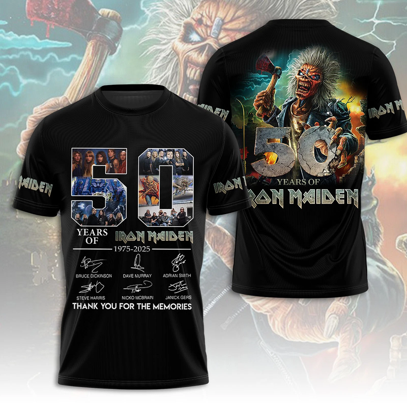 50 Years Of Iron Maiden 1975 2025 3D T-Shirt Neasalamis.com
