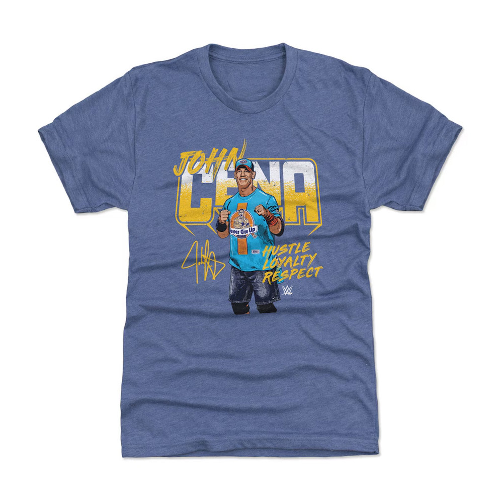 500 Level Heather Blue John Cena Hustle Loyalty Respect T-Shirt Wrestler Gifts Neasalamis.com