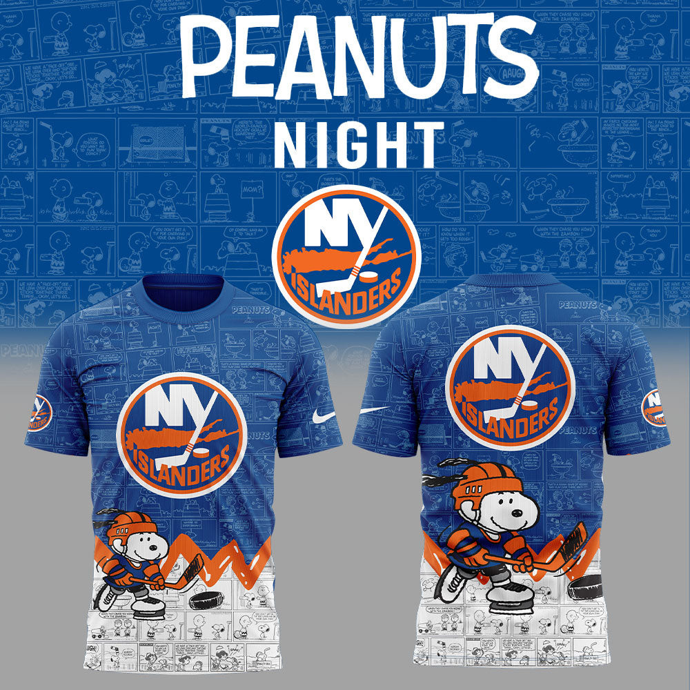 75Th Anniversary Of Peanuts X New York Islanders T-Shirt Hockey Lovers Gifts Neasalamis.com