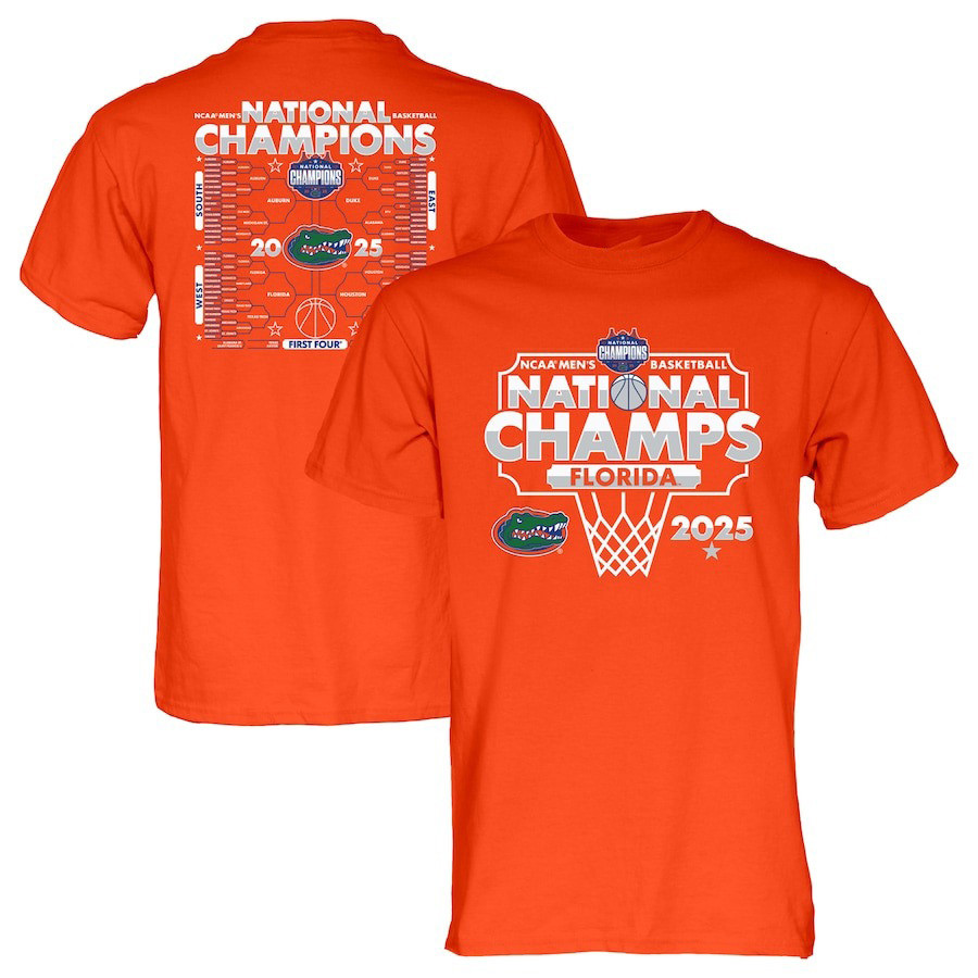 84 Orange Florida Gators 2025 NCAA Men's Basketball National Champions Bracket T-Shirt Neasalamis.com