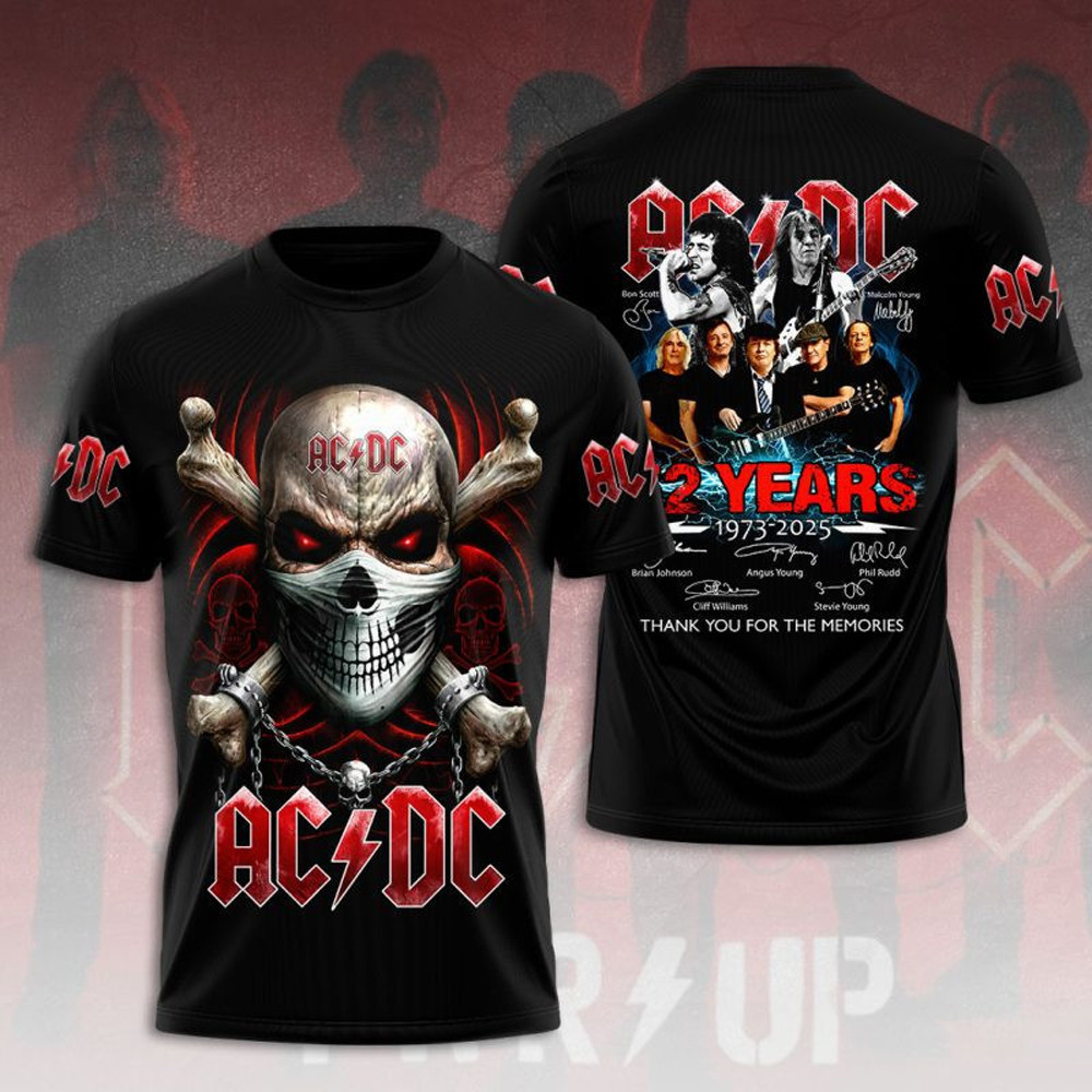 AC DC Pwr Up Tour 2025 Skull Shirt Rock Band Gifts Neasalamis.com