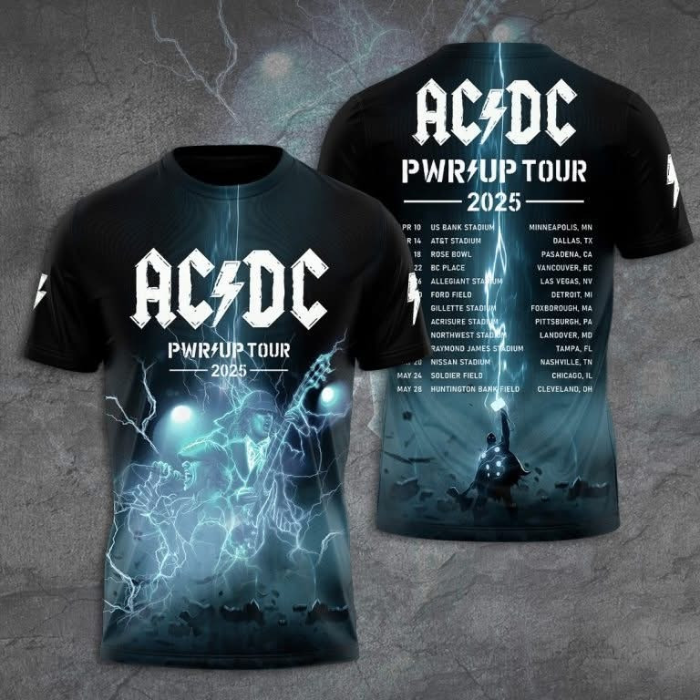 AC/DC Power Up North American Tour 2025 T-Shirt Merch Gift For ACDC Band Fans Neasalamis.com