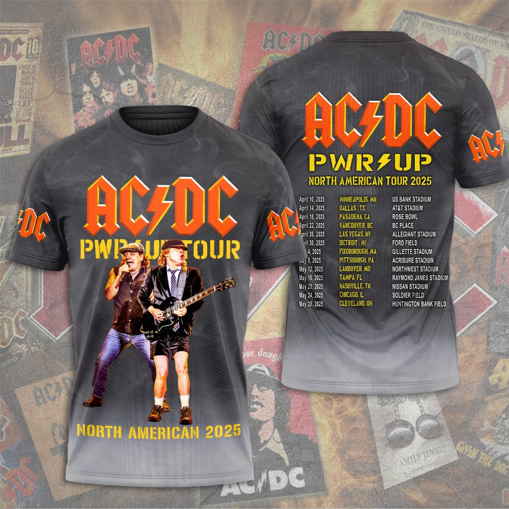 AC'DC Power Up Tour 2025 Shirt ACDC Pwr Up North America Tour 2025 Fan Merch Neasalamis.com