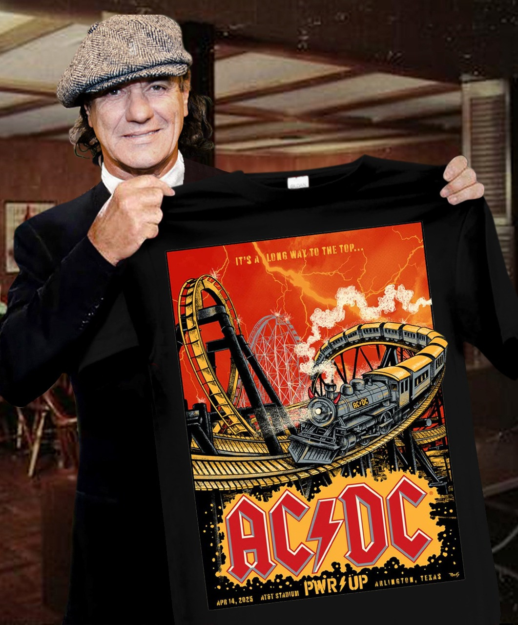 AC'DC Power Up Tour Merch T-Shirt It's A Long Way To The Top Shirt Neasalamis.com