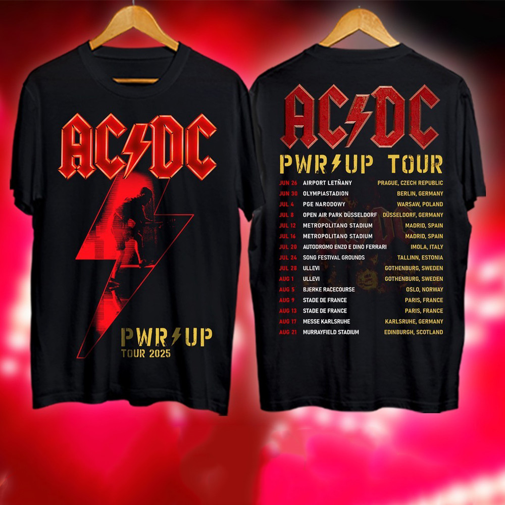 AC'DC Pwr Up Europe Tour Tour 2025 T-Shirt AC'DC Power Up Europe Tour Collect Merch Gifts Neasalamis.com