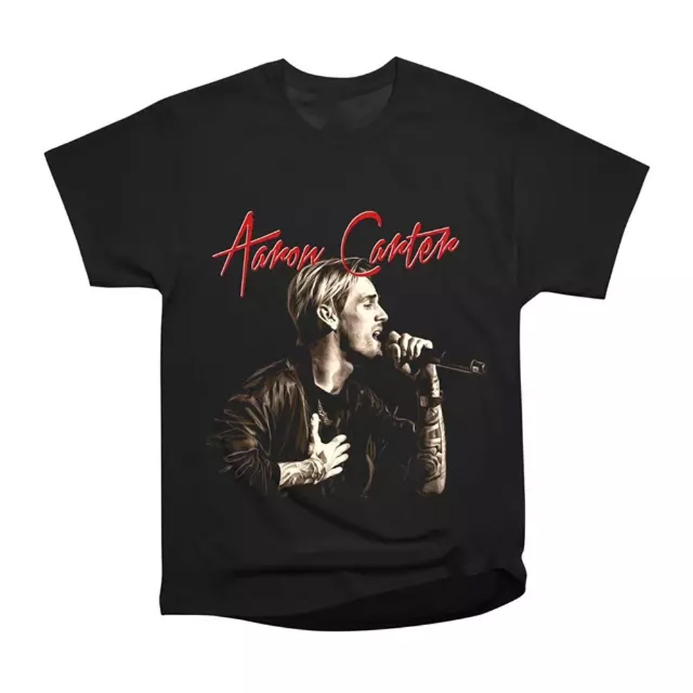 Aaron Carter Shirt Aaron Carter Pop Music Black T-Shirt Music Lovers Gifts Neasalamis.com