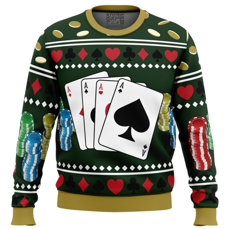 Ace Visconti Four Pips Dead by Daylight Ugly Christmas Sweater Ceasalamis