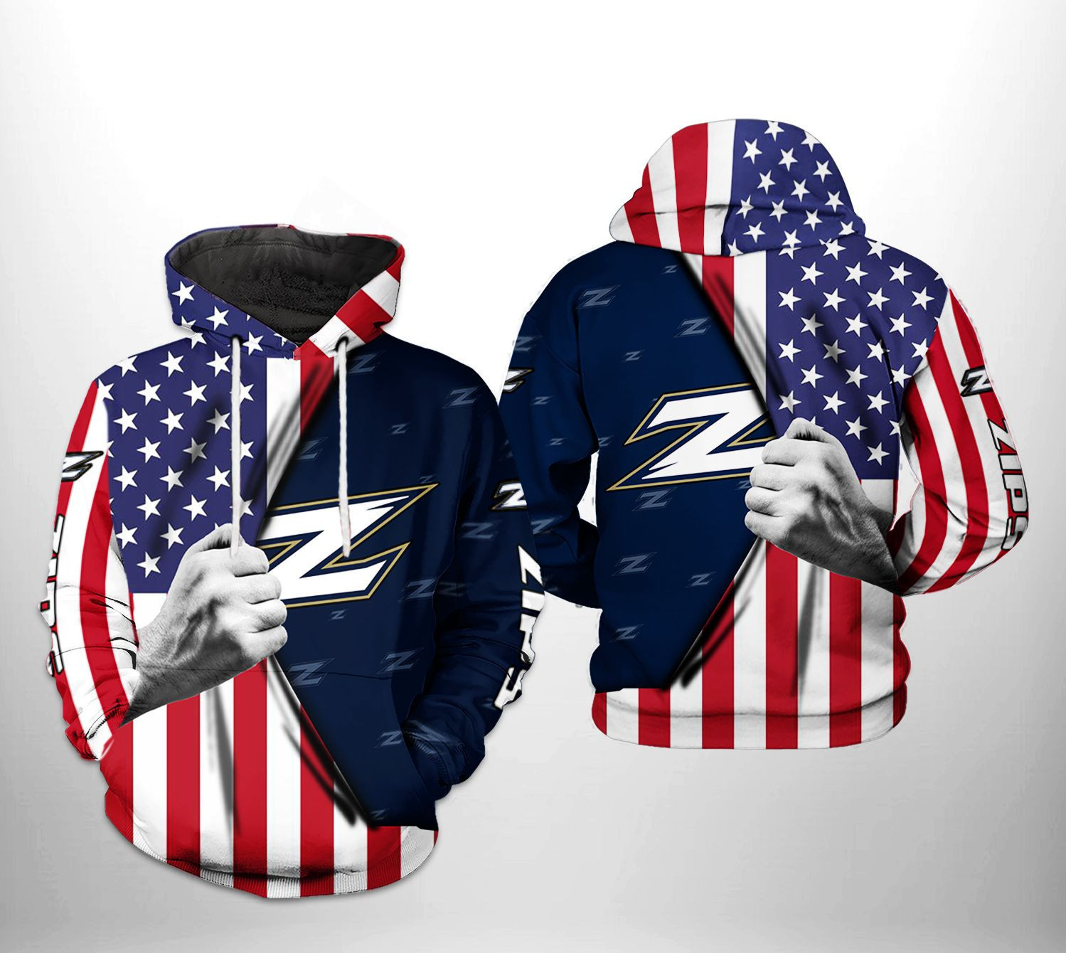 Akron Zips NCAA US FLag Hoodie Neasalamis