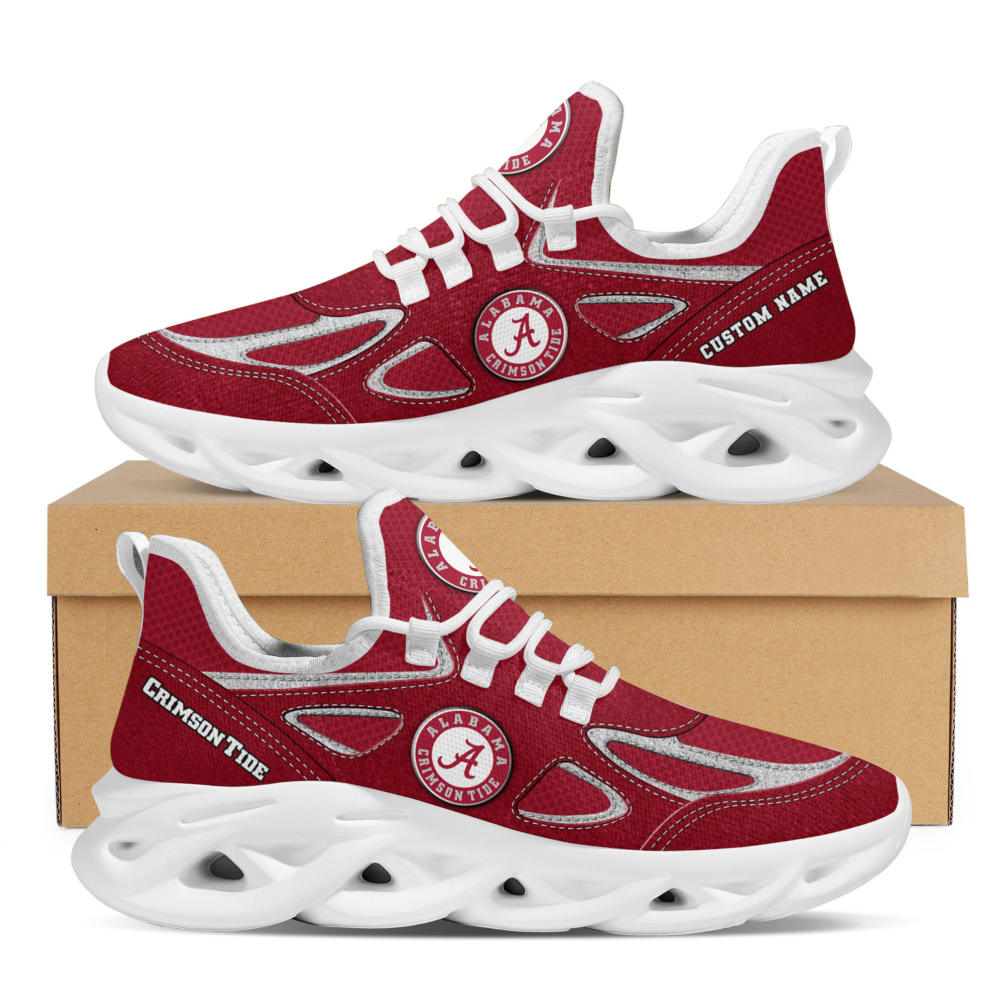 Alabama Crimson Tide Max Soul Shoes Sneakers For Men And Women neasalamis.com