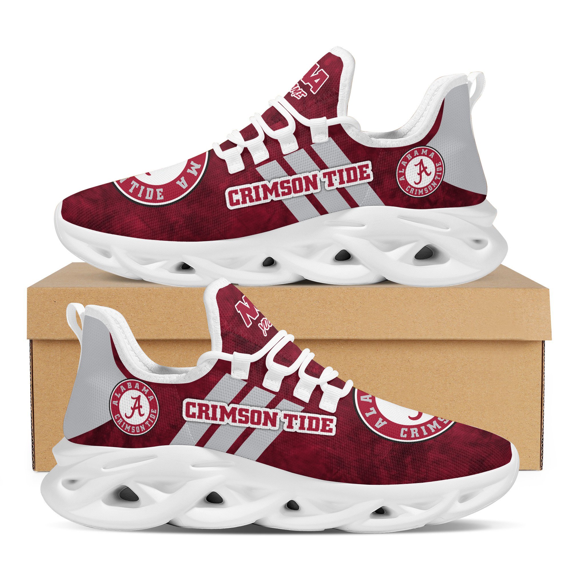 Alabama Crimson Tide Max Soul Shoes Sneakers For Men And Women neasalamis.com