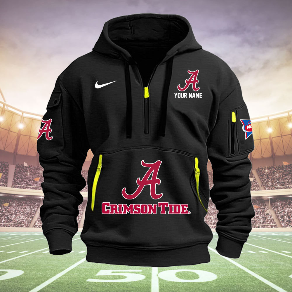 Alabama Crimson Tide Quarter Zip Hoodie Style Neasalamis