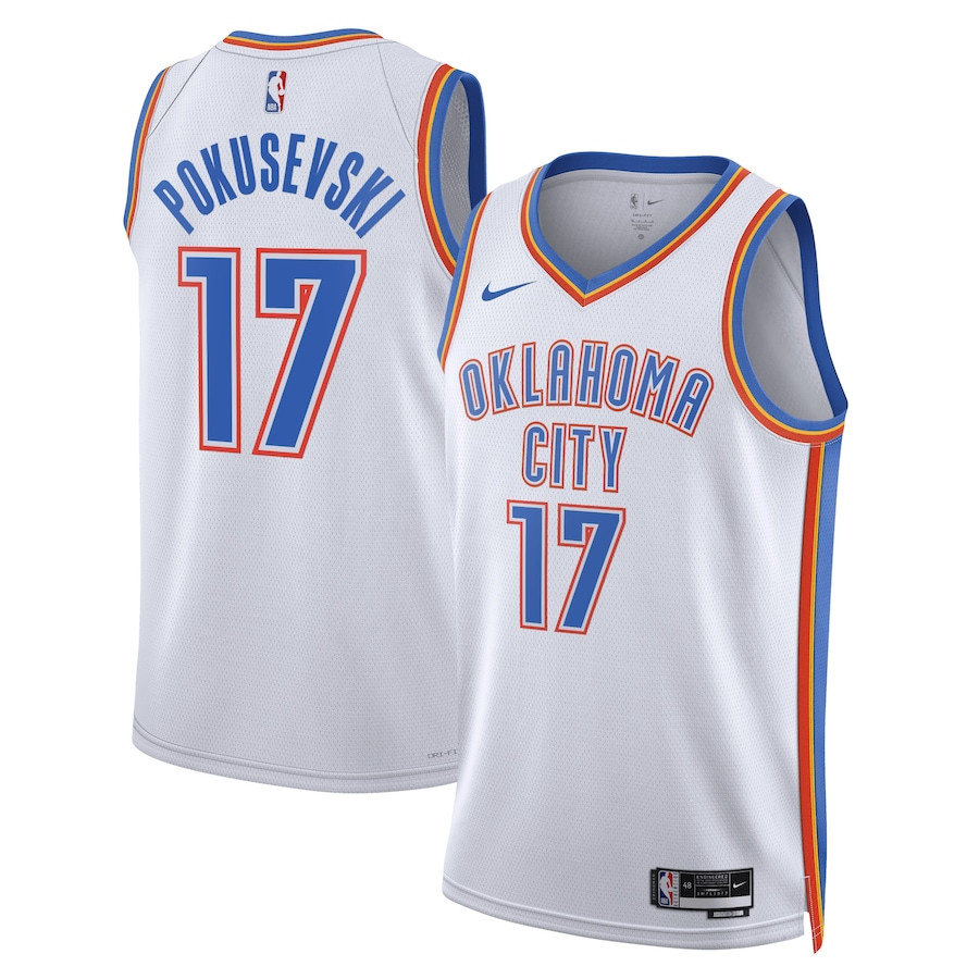 Aleksej Pokusevski 17 Oklahoma City Thunder Unisex Swingman Jersey - Association Edition - White Neasalamis