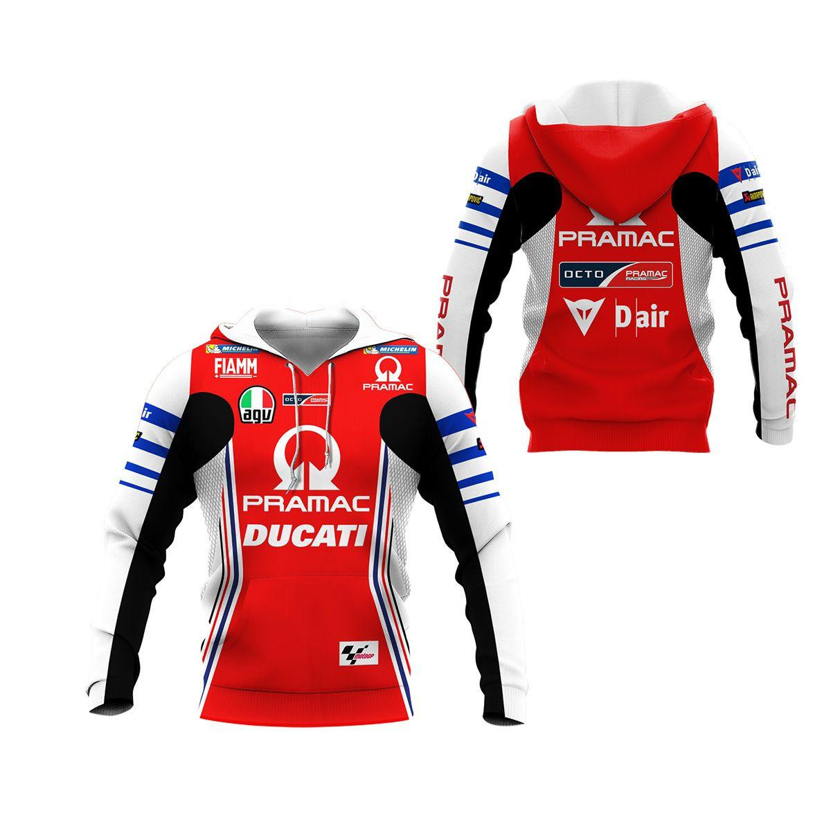 Alma Ducati Racing Team All Over Print Hoodie Zip Hoodie Neasalamis