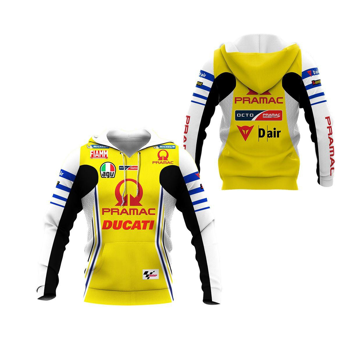 Alma Ducati Racing Team Yellow All Over Print Hoodie Zip Hoodie Neasalamis