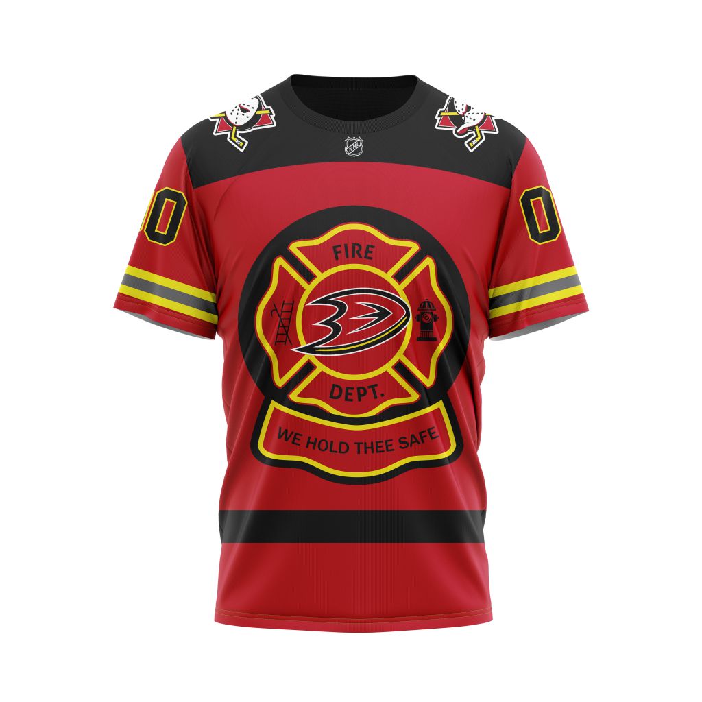Anaheim Ducks Specialized Honorr Firefighter As Hero Of The Game Personalized Name And Number T-Shirt Style 44121 Neasalamis.com