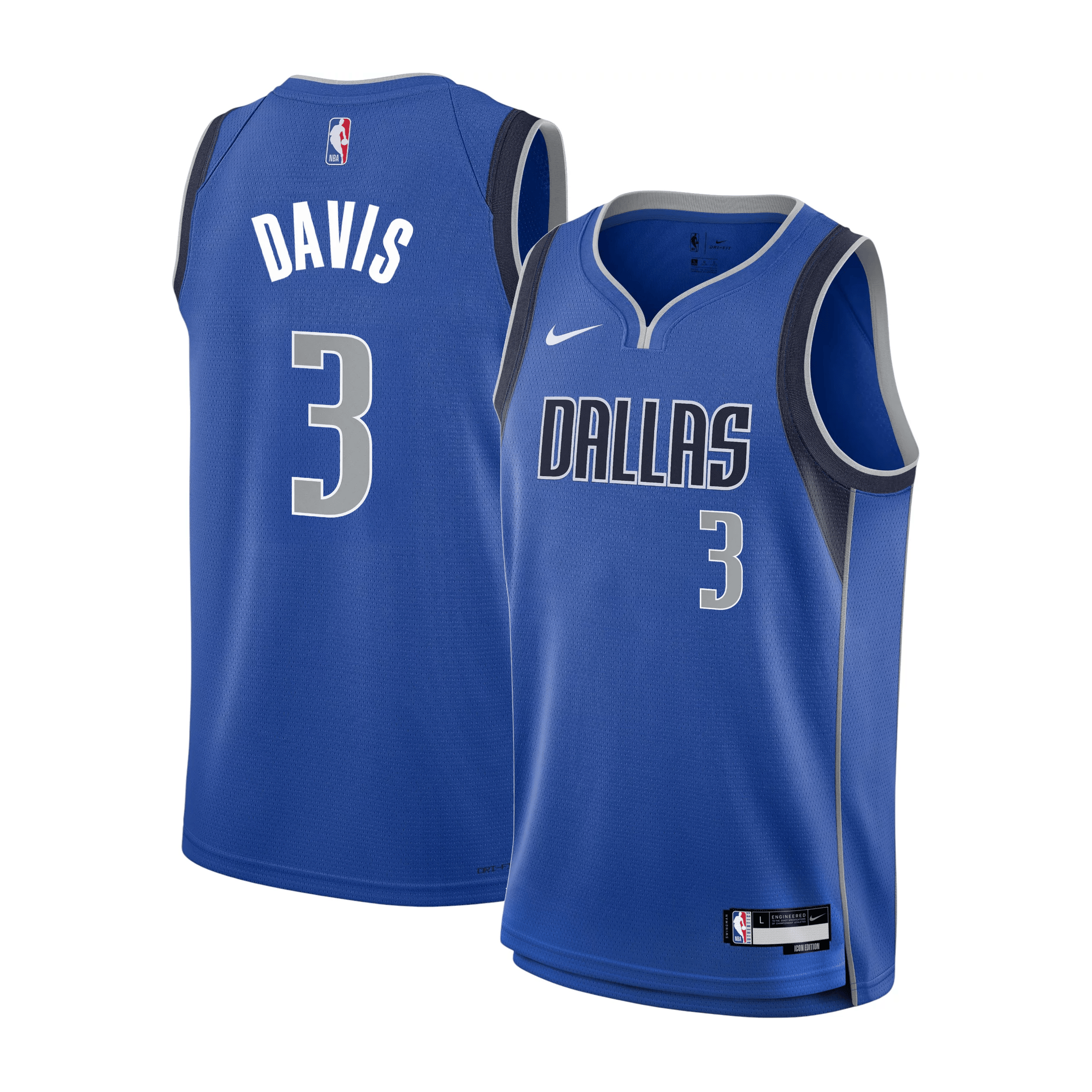 Anthony Davis 3 Dallas Mavericks 2024/25 Icon Edition Swingman Jersey - Blue Neasalamis