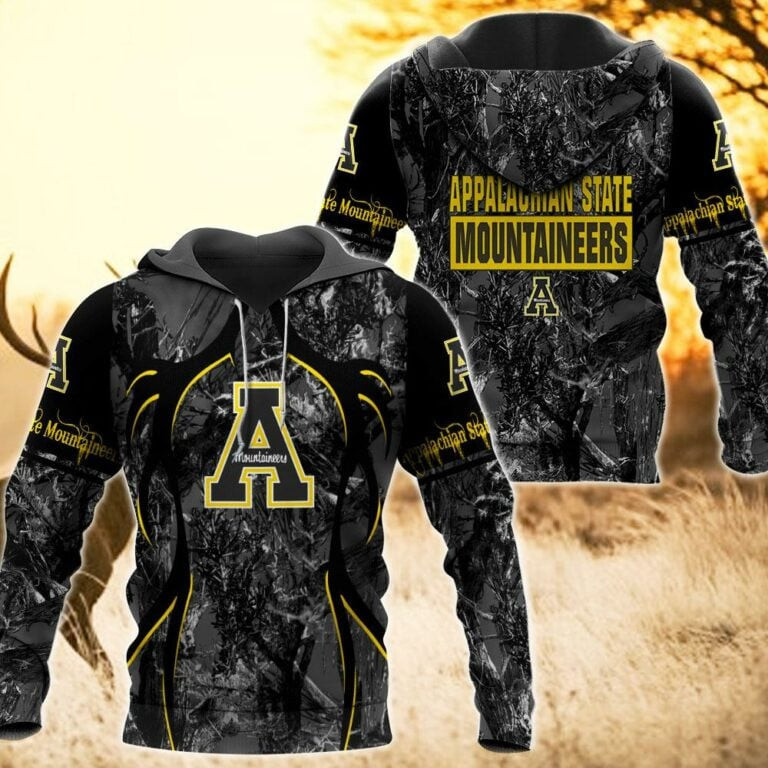 Appalachian State Mountaineers Camo Hunting 3D printed Sweatshirt Hoodie Zipped Hoodie Neasalamis