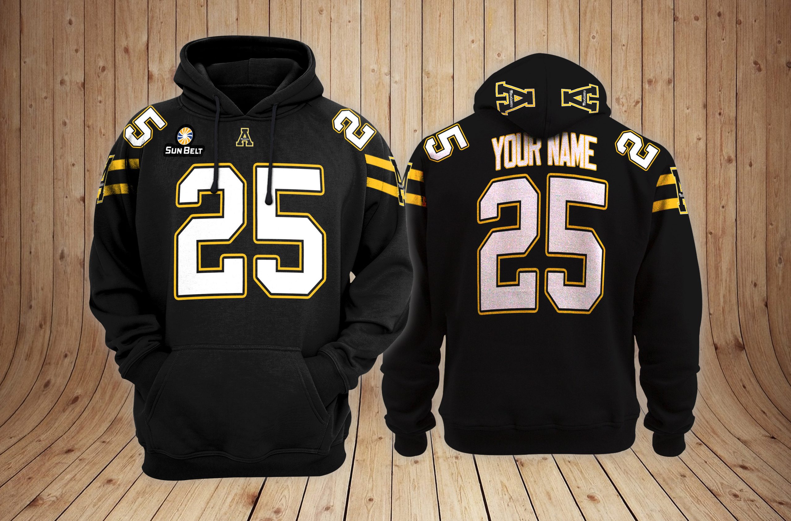 Appalachian State Mountaineers NCAA Custom 3D HoodieName and Number PT Neasalamis