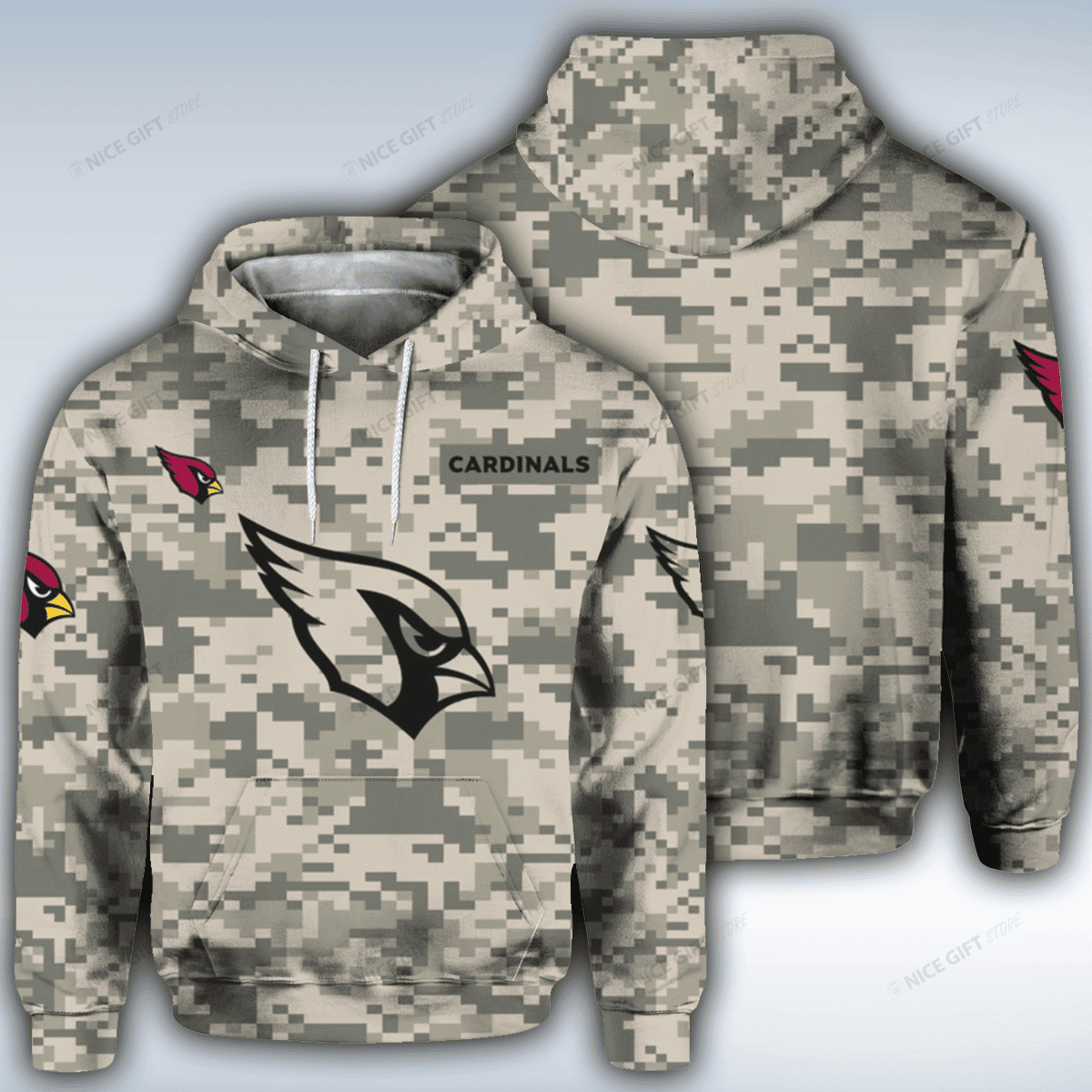 Arizona Cardinals Camouflage NFL Unisex 3D Hoodie Neasalamis