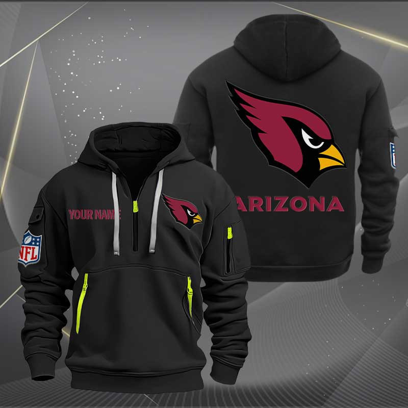 Arizona Cardinals Logo NFL Quarter Zip Hoodie Style Neasalamis