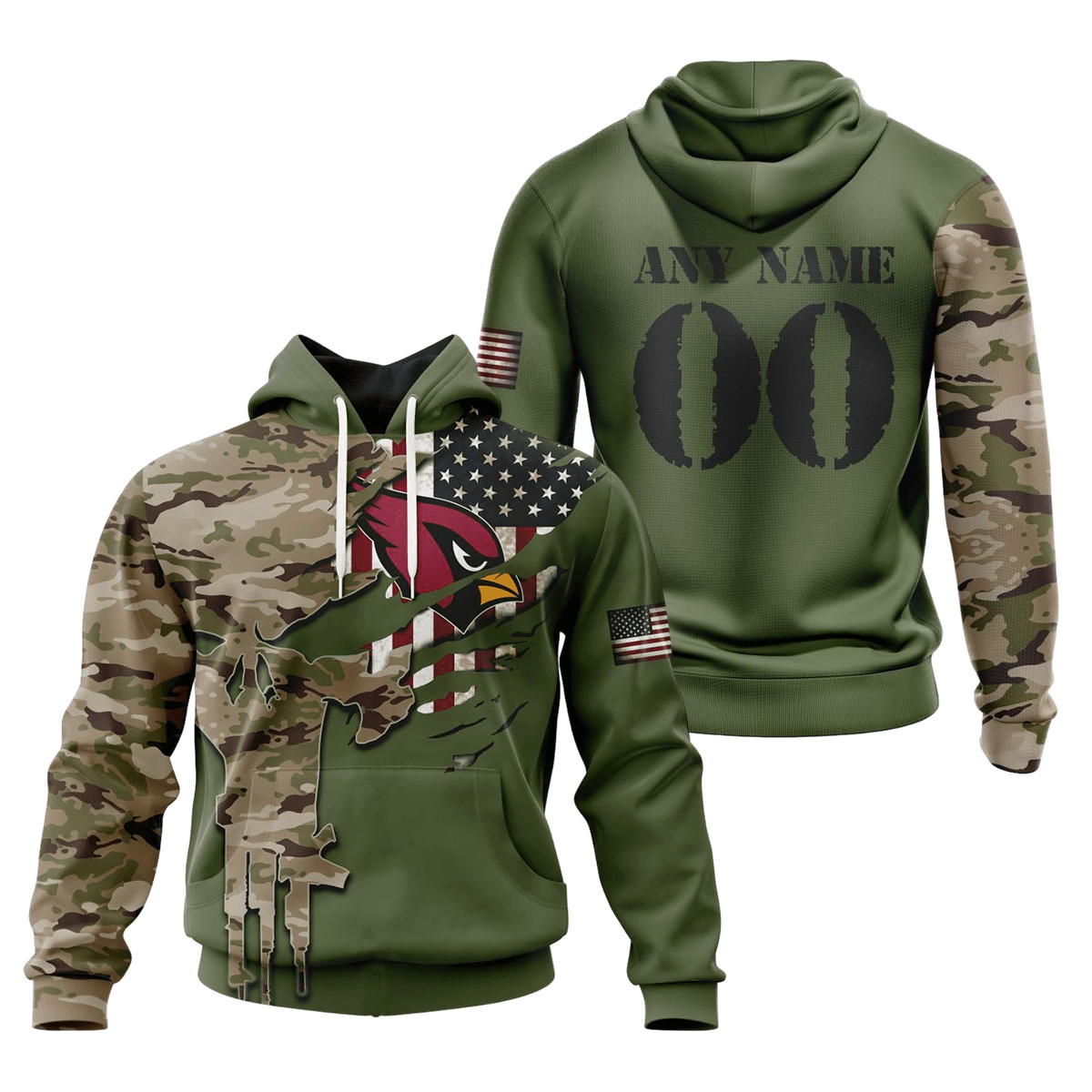 Arizona Cardinals Special Camo Design 3D printed Sweatshirt Hoodie Zipped Hoodie Neasalamis