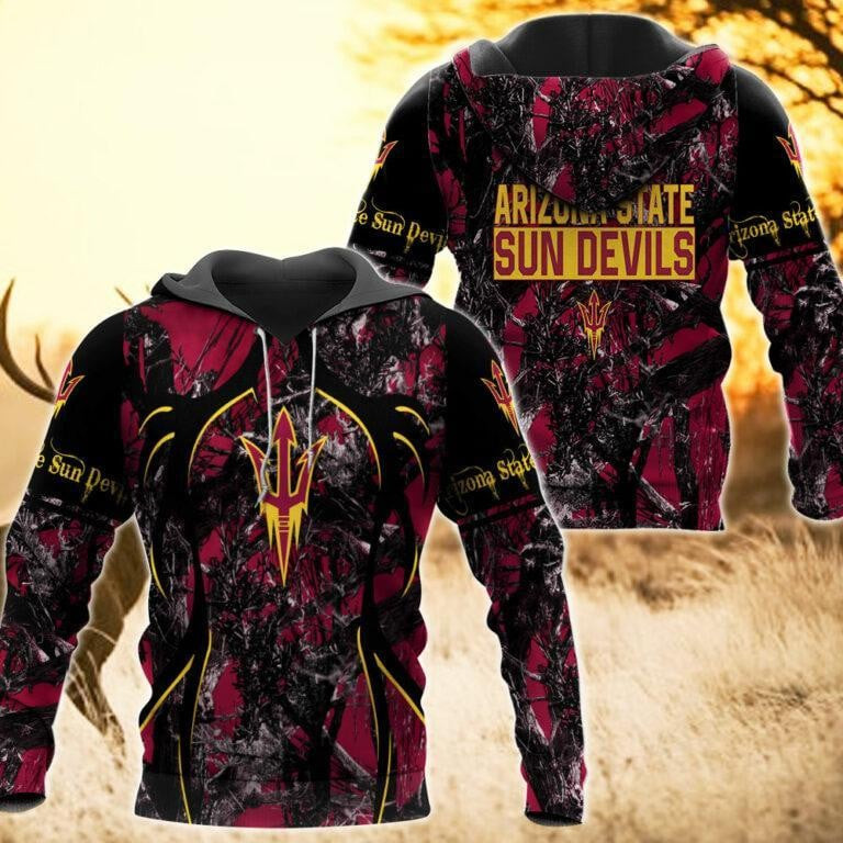 Arizona State Sun Devils Camo Hunting 3D printed Sweatshirt Hoodie Zipped Hoodie Neasalamis
